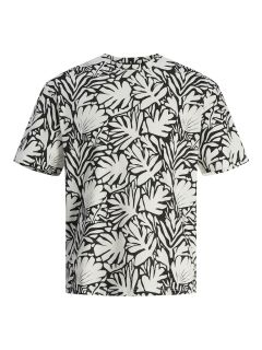 Jack & Jones - Marbella A.O.P. T-Shirt - Cloud Dancer/Black (1)