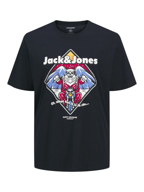 Jack & Jones - Xmas Christmas Skull T-Shirt - Sky Captain billede 1