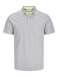 Jack & Jones - Paulos Polo - Light Grey Melange/Neon (1)