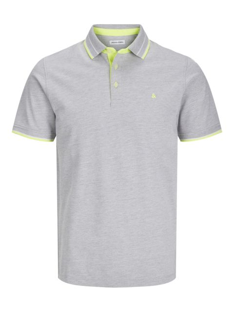 Jack & Jones - Paulos Polo - Light Grey Melange/Neon billede 1